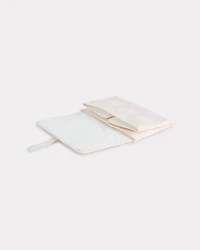 Quilted changing bag poplin and leather