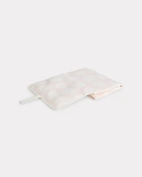 Quilted changing bag poplin and leather