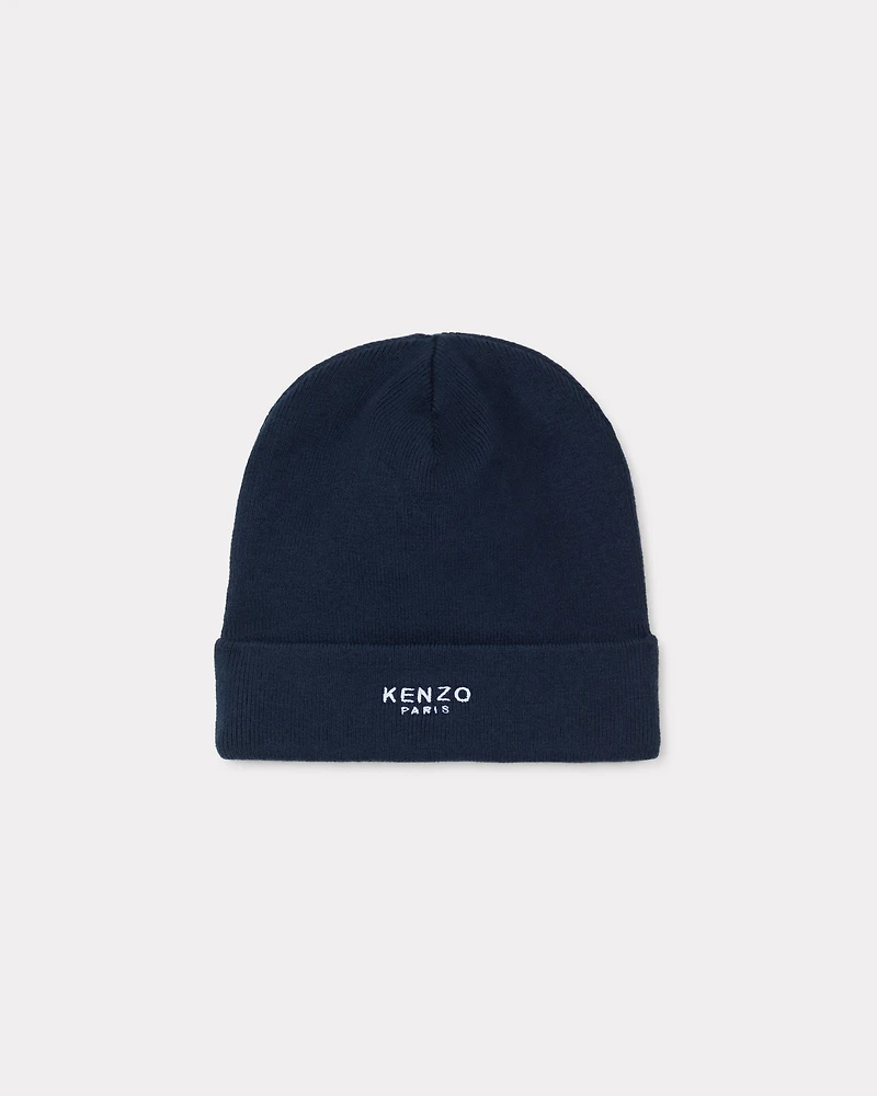 Embroidered hat a cotton and wool blend