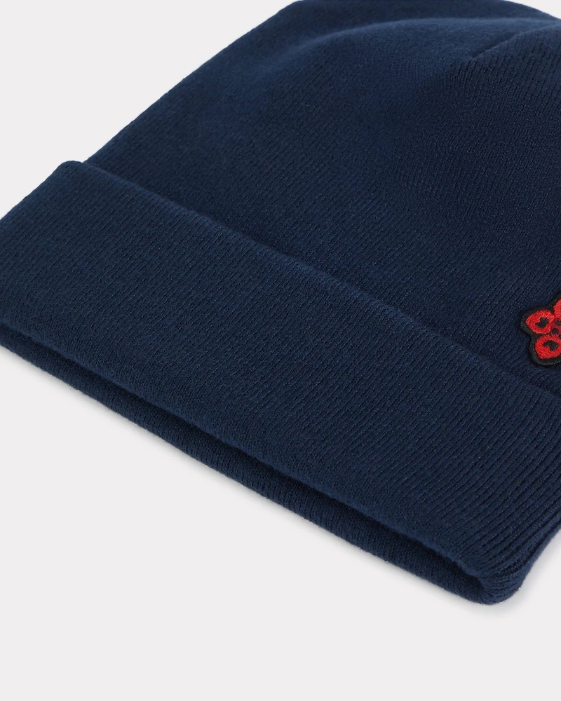 Embroidered hat a cotton and wool blend