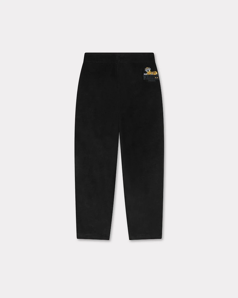 'Festive' embroidered velvet trousers