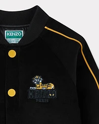 'Festive' embroidered velvet bomber jacket