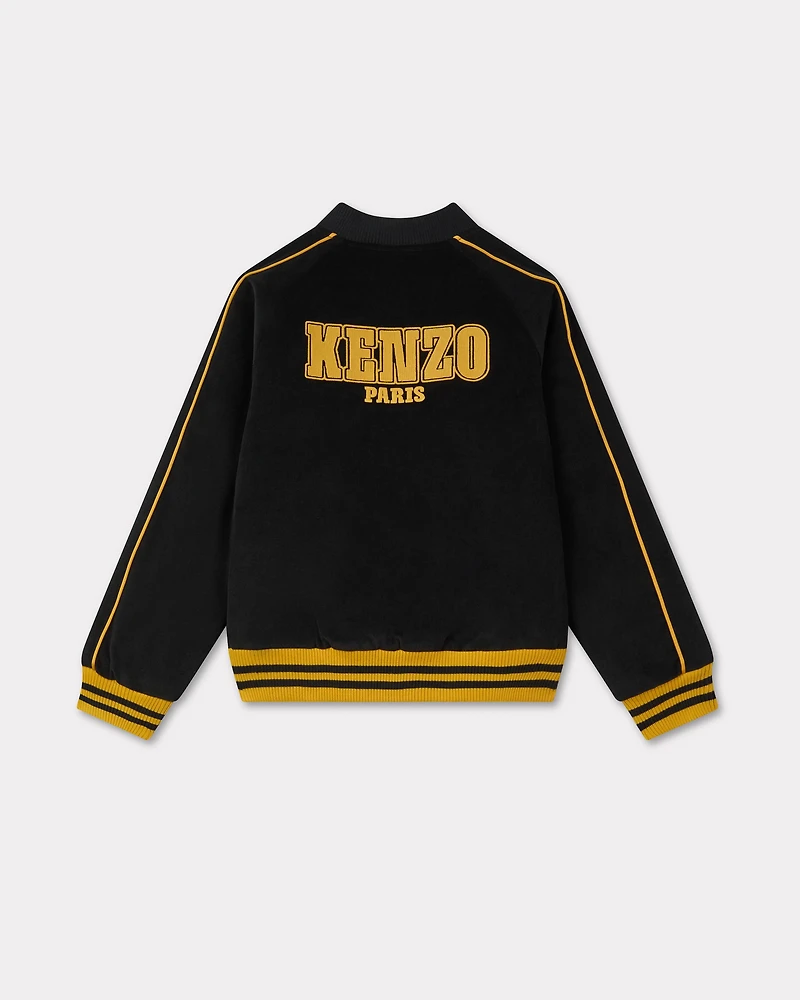 'Festive' embroidered velvet bomber jacket