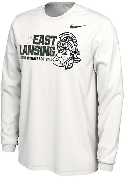 Nike Michigan State Spartans White 2022 Student Body Long Sleeve T Shirt