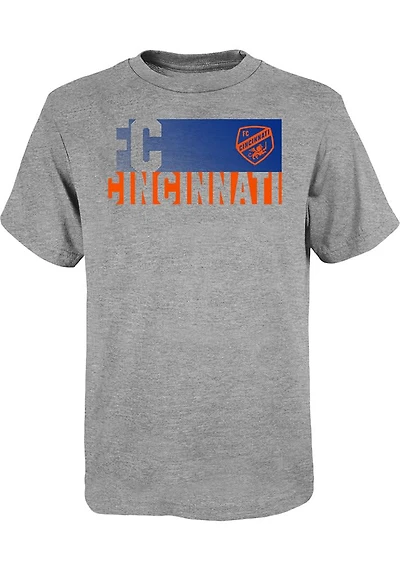 FC Cincinnati Youth Grey Gameday Play Short Sleeve T-Shirt