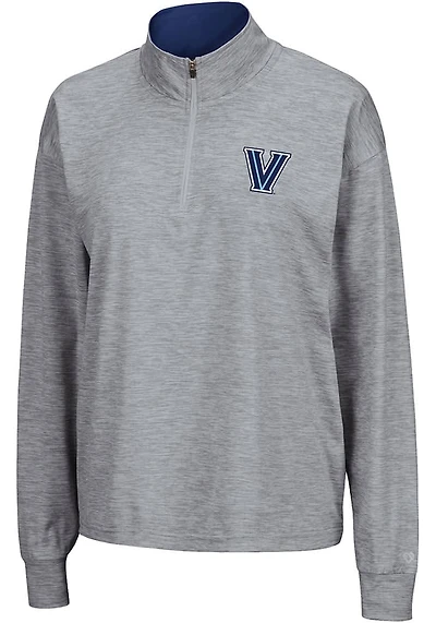 Colosseum Villanova Wildcats Womens Grey Oversized Qtr Zip Pullover