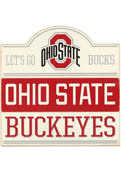 Ohio State Buckeyes Planked Sign - Red