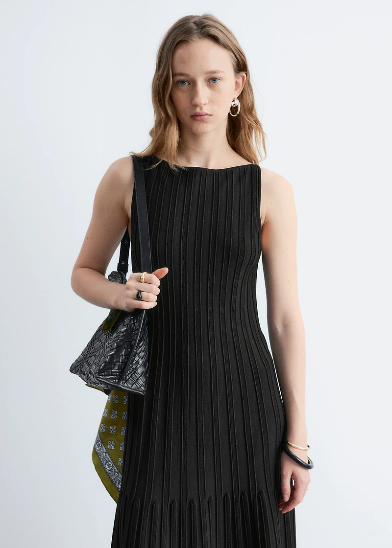 boat neck midi dress black BUMPSUIT