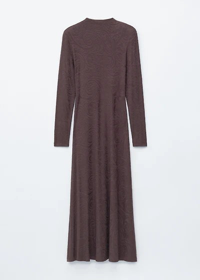 lavinia jersey wrap dress Lavinia Button Shift Dress-Black/Camel Jacquard main image 1