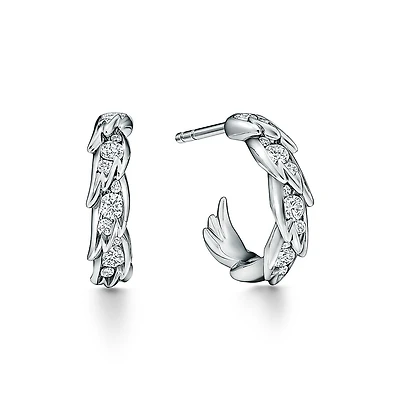 Bird on a Rock by Tiffany Wings Hoop Earrings