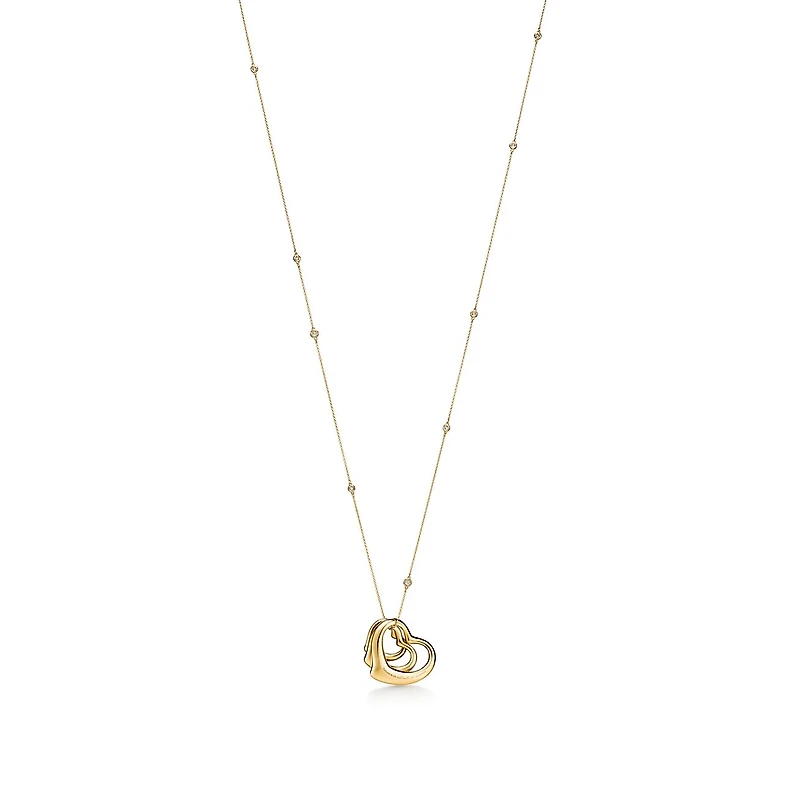Elsa Peretti® Open Heart and Diamonds by the Yard® Pendant