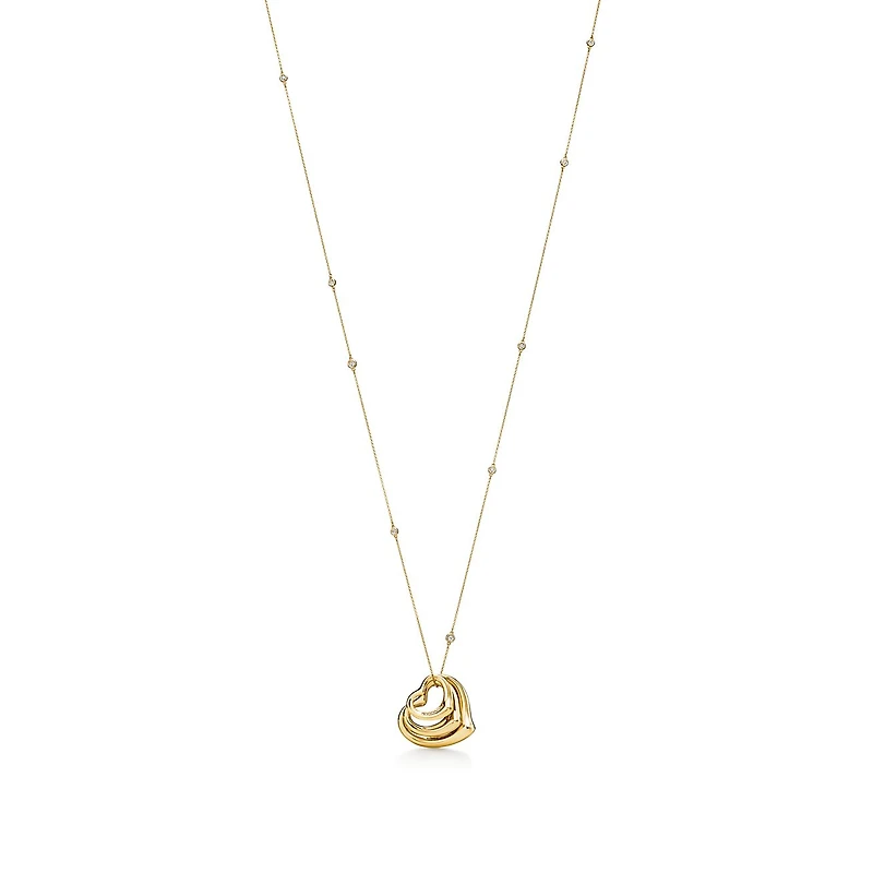 Elsa Peretti® Open Heart and Diamonds by the Yard® Pendant