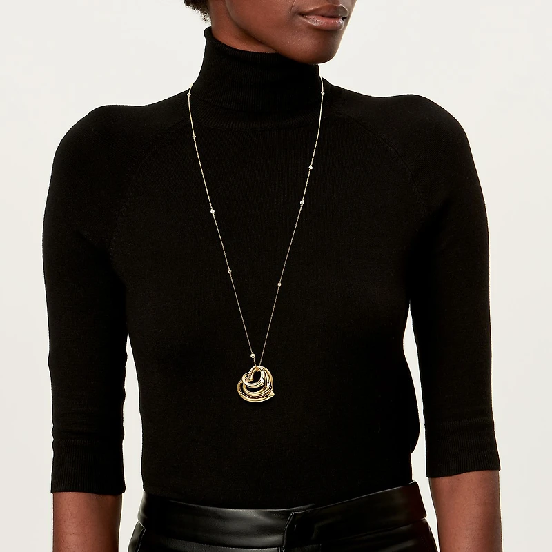 Elsa Peretti® Open Heart and Diamonds by the Yard® Pendant