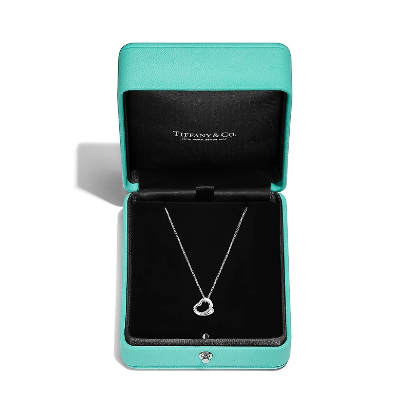 Elsa Peretti® Open Heart Pendant in Platinum with Diamonds