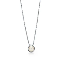 Tiffany HardWear Freshwater Pearl Link Pendant in Sterling Silver, 16–18"
