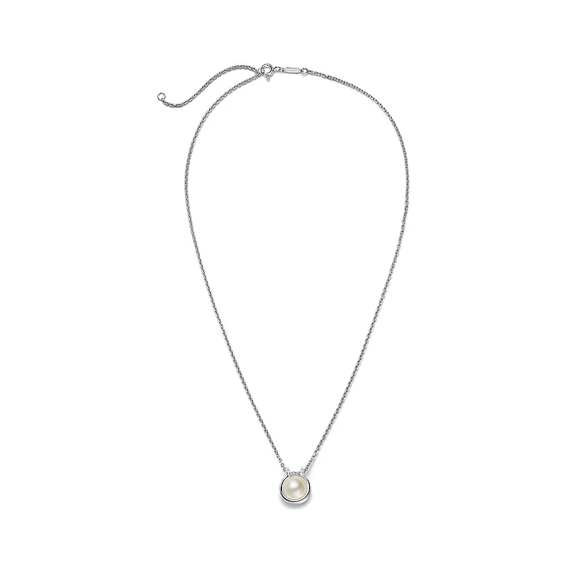 Tiffany HardWear Freshwater Pearl Link Pendant in Sterling Silver, 16–18"