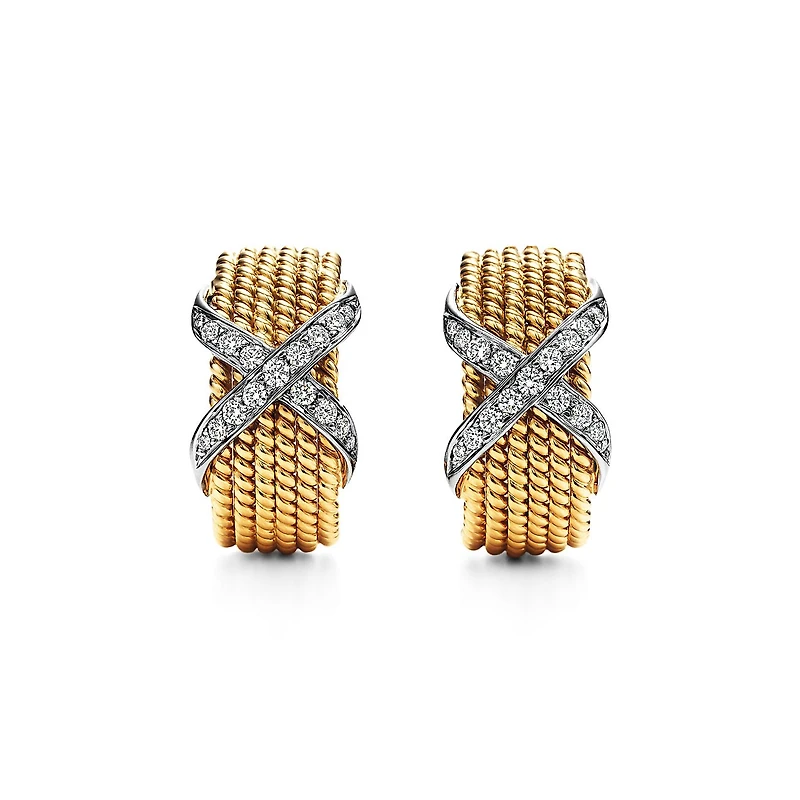 Tiffany Rope Six-row Ear Clips