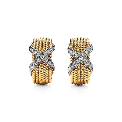 Tiffany Rope Six-row Ear Clips