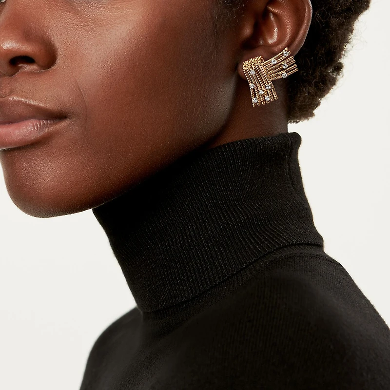 Tiffany Rope V Ear Clips