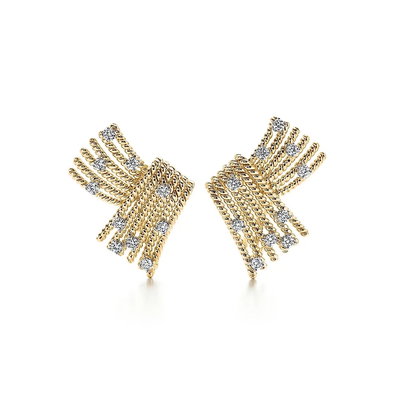 Tiffany Rope V Ear Clips