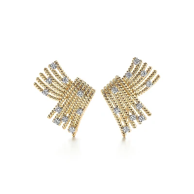 Tiffany Rope V Ear Clips