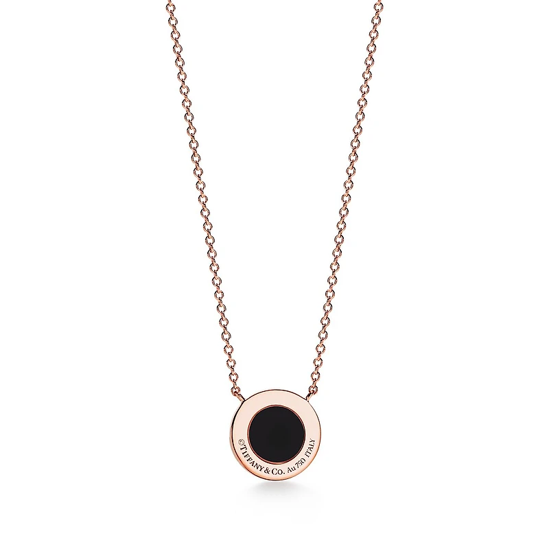 Tiffany T Diamond and Black Onyx Circle Pendant