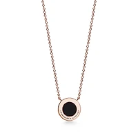 Tiffany T Diamond and Black Onyx Circle Pendant