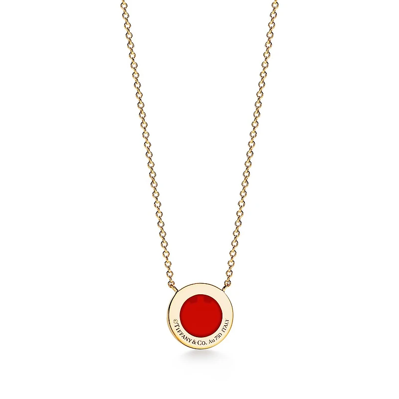 Tiffany T Diamond and Carnelian Circle Pendant