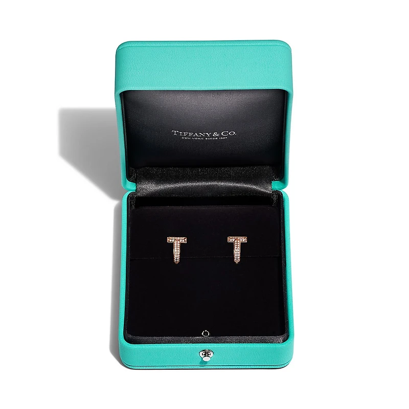 Tiffany T T1 Half Pavé Diamond Huggie Earrings