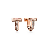Tiffany T T1 Half Pavé Diamond Huggie Earrings