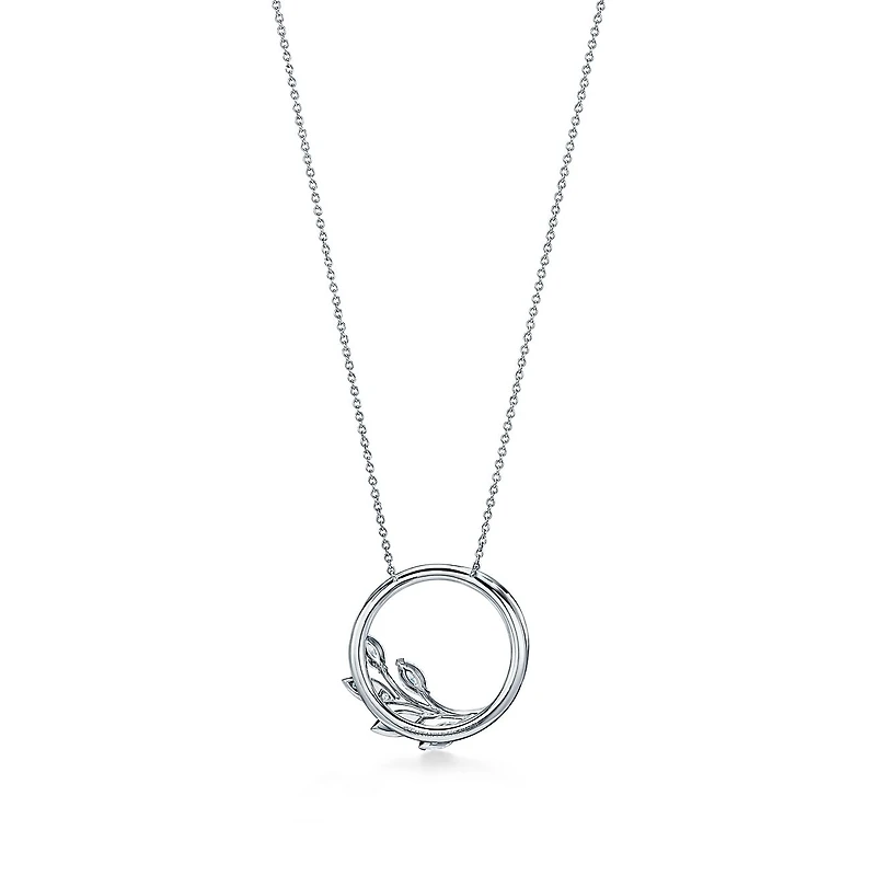 Tiffany Victoria® Diamond Vine Circle Pendant in Platinum