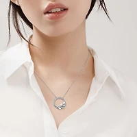 Tiffany Victoria® Diamond Vine Circle Pendant in Platinum