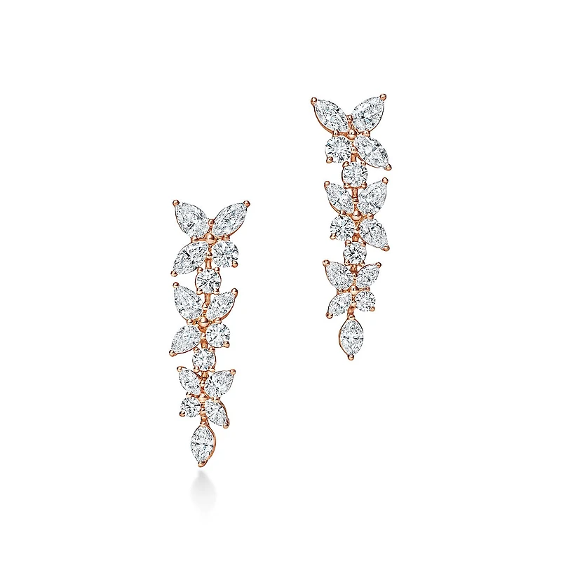 Tiffany Victoria® Mixed Cluster Diamond Drop Earrings
