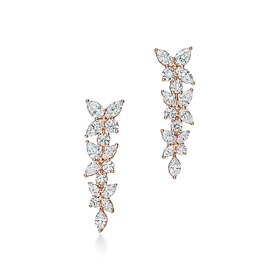 Tiffany Victoria® Mixed Cluster Diamond Drop Earrings