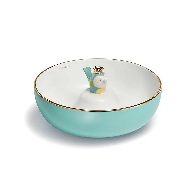 Tiny Tiffany Chick on a Rock Soup Bowl