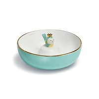Tiny Tiffany Chick on a Rock Soup Bowl
