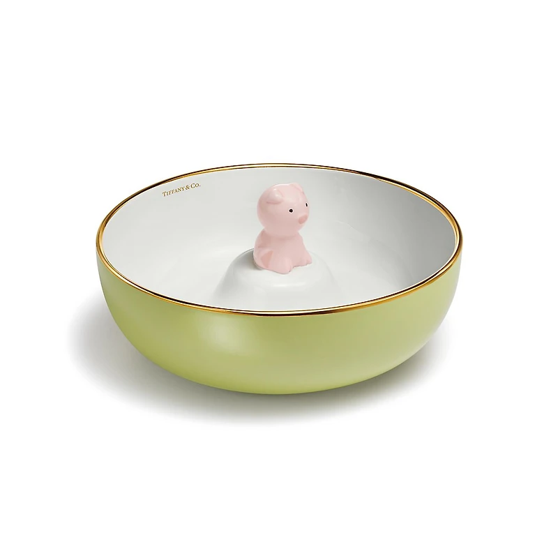 Tiny Tiffany Piggy Soup Bowl