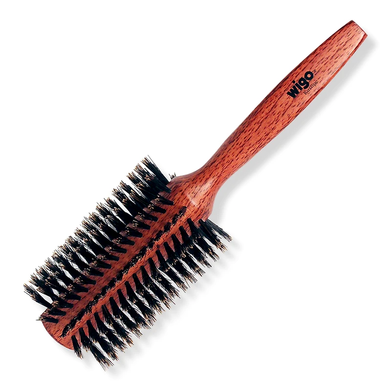 Wigo Round Wooden 100% Boar Bristle Brush