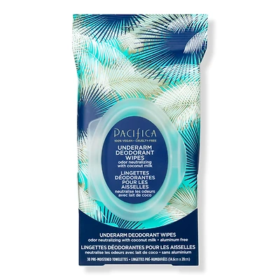 Pacifica Underarm Deodorant Wipes with Coconut Milk & Essential Oils