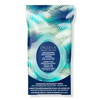 Pacifica Underarm Deodorant Wipes with Coconut Milk & Essential Oils