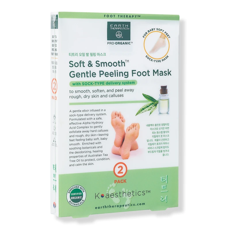 Earth Therapeutics Soft & Smooth Gentle Peeling Foot Mask