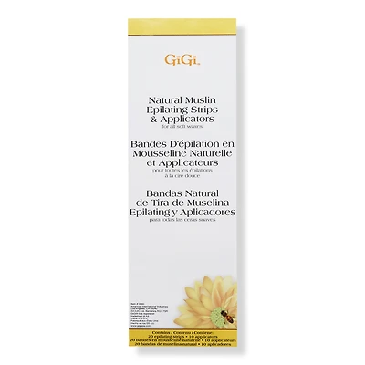Gigi Natural Muslin Epilating Strips & Applicators