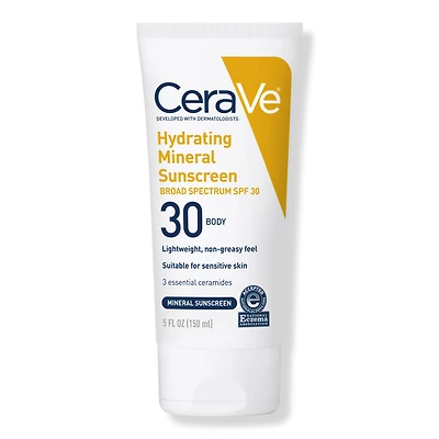 CeraVe Hydrating Mineral Sunscreen SPF Body Lotion