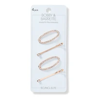 Scunci Gold Crystal Bobby Pin & Barrette Set