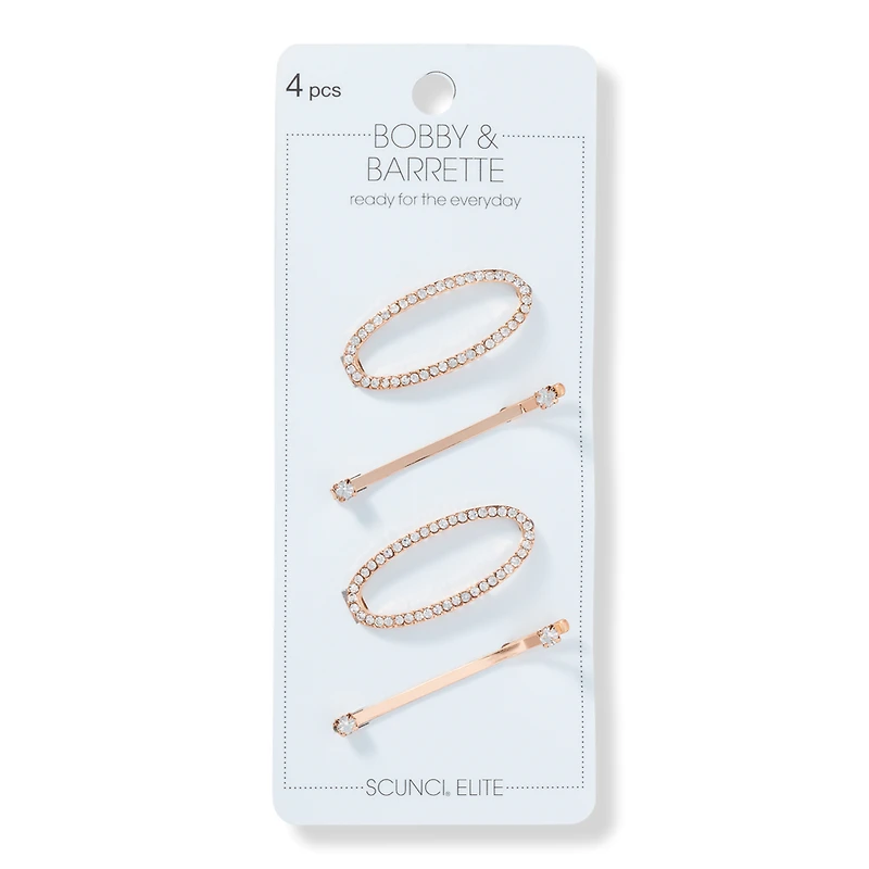 Scunci Gold Crystal Bobby Pin & Barrette Set
