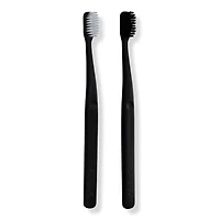 Moon Soft Bristle Black Toothbrush 2 Pack
