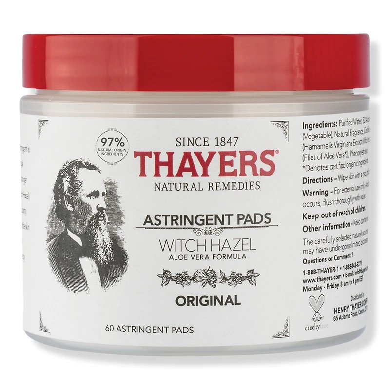 Thayers Original Witch Hazel Astringent Pads - 30 ct