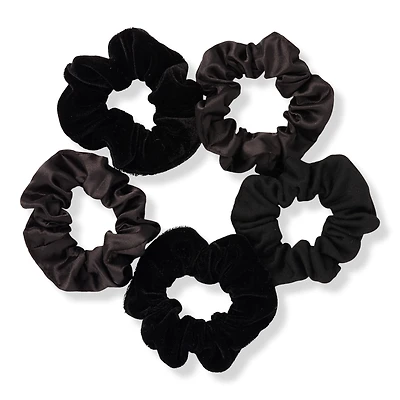 Scunci Black Satin Pony Tail Scrunchies