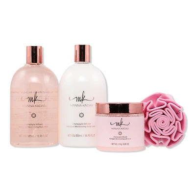 MANNA KADAR BEAUTY Pretty in Pink Champagne Scented 4 Piece Bath Set