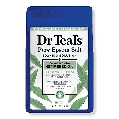 Dr Teal's Cannabis Sativa Hemp Seed Oil Pure Epsom Salt